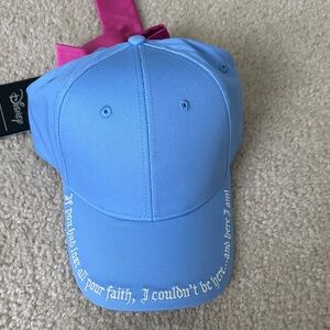 Disney Light Blue Hat with Pink Ribbon